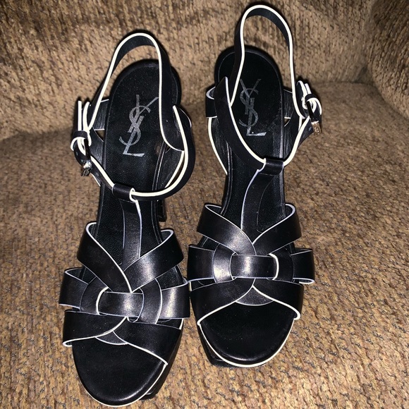 Saint Laurent Black and White Heels - Picture 2 of 12
